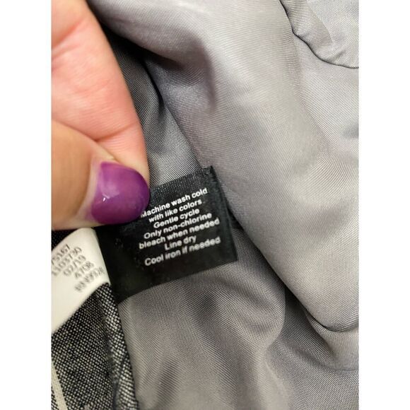 Lane Bryant The Bryant Blazer Linen Blend Rushed Sleeves Striped Button Size 14 - Picture 9 of 9